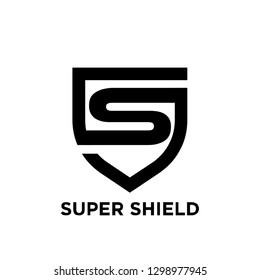 s initial letter shield logo icon designs vector illustration