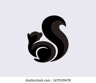 S initial letter type squirrel logo design inspiration
