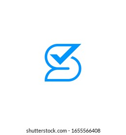 S initial logo with check list icon.