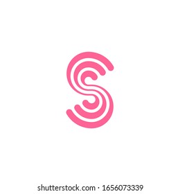El logotipo inicial en forma de franjas onduladas.
