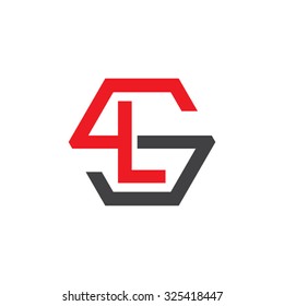 S S initial logo, hexagon S shape logo red