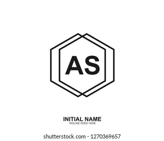 AS A S Initial logo letter with minimalist concept vector