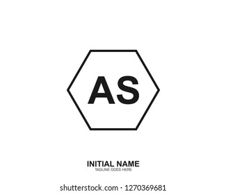 AS A S Initial logo letter with minimalist concept vector