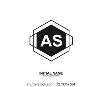 AS A S Initial logo letter with minimalist concept vector