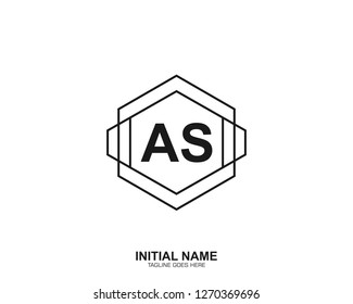 AS A S Initial logo letter with minimalist concept vector