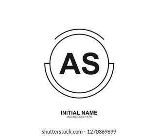 AS A S Initial logo letter with minimalist concept vector