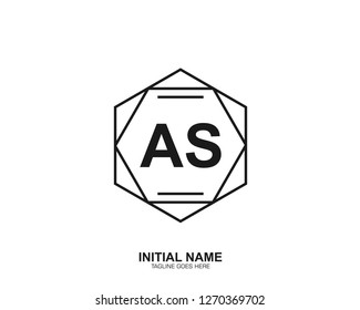 AS A S Initial logo letter with minimalist concept vector