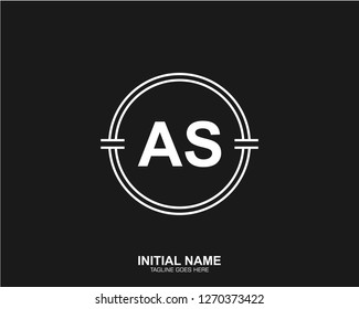 AS A S Initial logo letter with minimalist concept vector