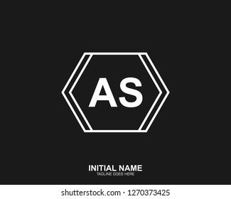 AS A S Initial logo letter with minimalist concept vector