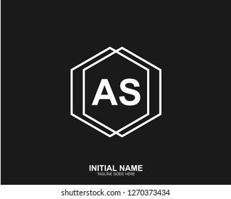 AS A S Initial logo letter with minimalist concept vector