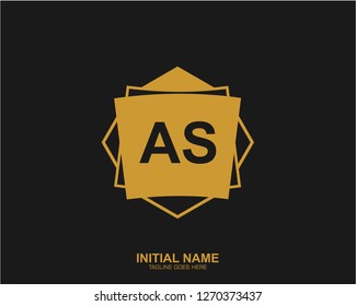 AS A S Initial logo letter with minimalist concept vector