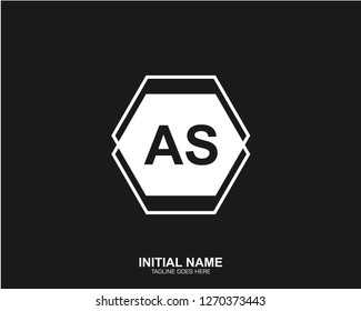 AS A S Initial logo letter with minimalist concept vector