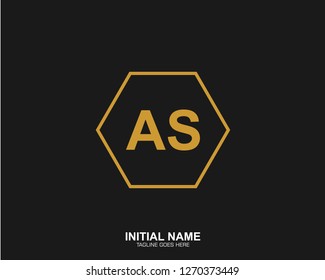 AS A S Initial logo letter with minimalist concept vector