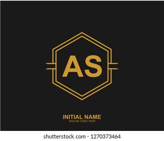 AS A S Initial logo letter with minimalist concept vector