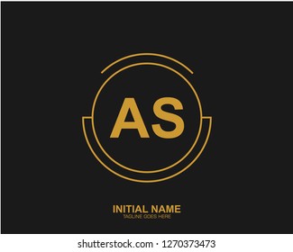 AS A S Initial logo letter with minimalist concept vector