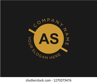 AS A S Initial logo letter with minimalist concept vector