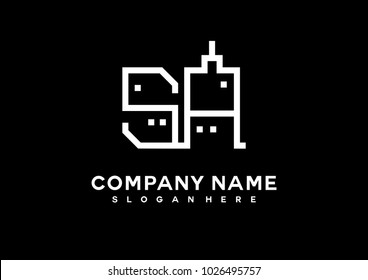 S A initial logo template vector