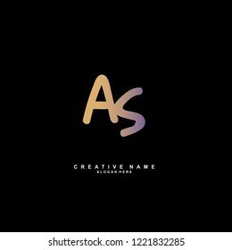 A S AS Initial logo template vector