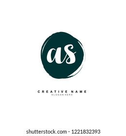 A S AS Initial logo template vector
