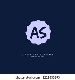 A S AS Initial logo template vector