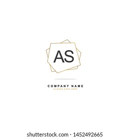 A S AS Initial logo template vector