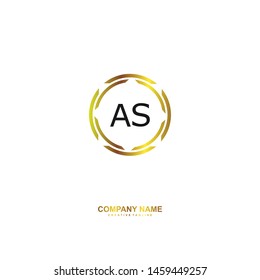 A S AS initial logo template vector