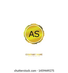 A S AS initial logo template vector