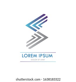 S initial logo template vector with gradation of color and white background
