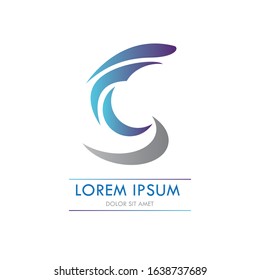 S initial logo template vector with gradations of color and white background