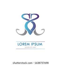 S initial logo template vector with gradations of color and white background