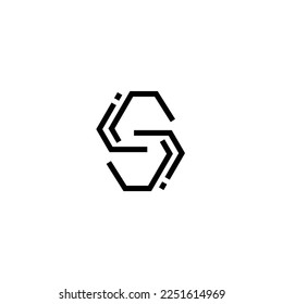 S initial logo vector. Elegant and Simple high end technology. Easy read, memorable word mark lettering custom design. Apply to techno web site, apps, element and business or product brand identity