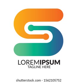 S initial logo in wonderful colour, good for IT Business  log, clothing brand also Painting Artist logo 