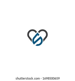 Logotipo de amor inicial abstracto moderno