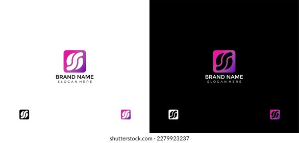 S diseño minimalista inicial de la ilustración vectorial Icon-Favicon-logo (Moda, Entretenimiento, Evento, cualquier Compañía_Marcas, etc.).