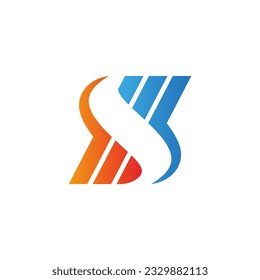 S initial shape colored logo vector image