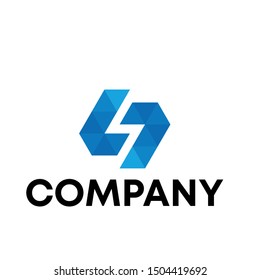 S initial sign logo vector geometric letter
