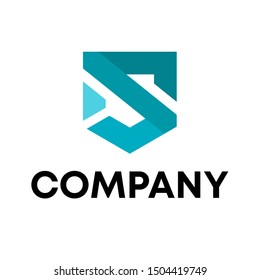 S initial sign logo vector geometric letter