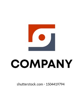 S initial sign logo vector geometric letter