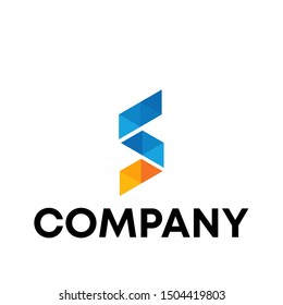 S initial sign logo vector geometric letter