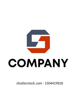 S initial sign logo vector geometric letter