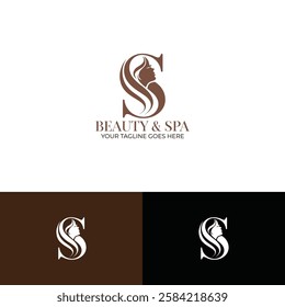 S Initial spa and Beauty logo design template