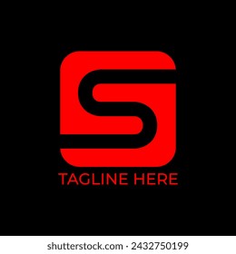 S initial square logo design vector