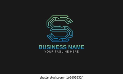  S initial Unique Minimal Style based logo monogram typography