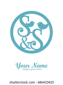S S initial wedding decorative logo template