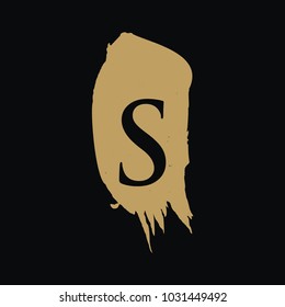 S initials gold grunge vector