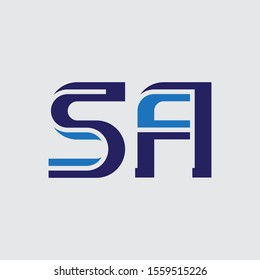 S and A - initials or logo. SA or 5A - monogram or logotype. Vector design element. svg