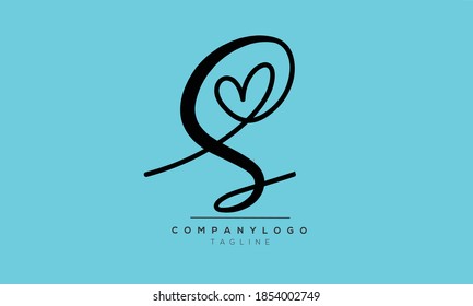 S iniciales diseño del logotipo del alfabeto de texto de letra monograma