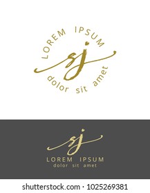 S J. Handdrawn Brush Monogram Calligraphy Logo Design