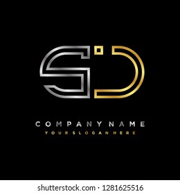 S J initial letter, modern logo design template vector 