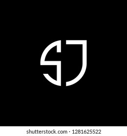 S J initial letter, modern logo design template vector 